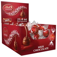 Lindt LINDOR Milk Chocolate Candy Truffles, 60 Count (Pack of 2) 