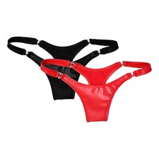 Shiny Leather G string Panties Low Waist Thongs Women's PVC for LINGERIE