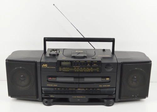 1990 JVC PC-X100 Portable AM/FM CD Cassette Boombox Stereo MOSTLY WORKS BUT READ