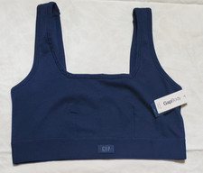 GAP GapBody Women's Ribbed Logo Comfort Bralette Navy Sizes Available