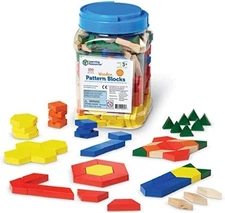 Learning Resources Wooden Pattern Blocks, Early Math Concepts, Set of 250