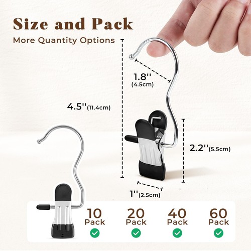 Legging Organizer for Closet, Metal Yoga Pants Hangers 10 Pack Hanging Clips ... - Picture 7 of 9
