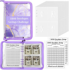 100 Envelopes Money Saving Challenge Binder, Easy and Fun Way to Save $5,050, A5