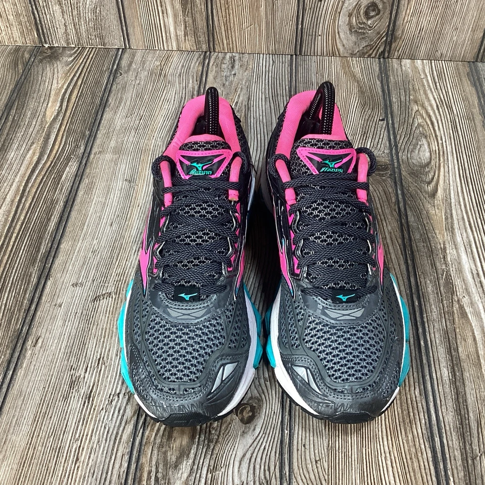 Tenis para correr MIZUNO Wave Creation 19 gris rosa verde azulado talla 8 EE. UU. Foto 2 de 4