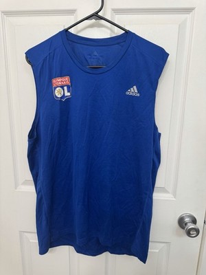 adidas Climacool Olympique Lyonnais Men s Blue Sleeveless Mesh Jersey L