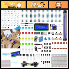 Electronics Fun Kit for Arduino & Raspberry Pi - 1602 LCD, Breadboard, LED, Resi