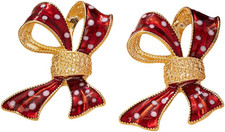 Christmas Earrings Red Green Bow Stud Earrings Winter Christmas Costume Party Ac
