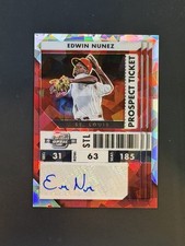 2022 Panini Contenders Prospect Ticket Optic Cracked Ice Edwin Nunez Auto /23
