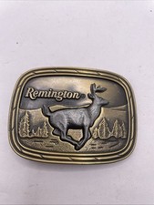 Remington Arms Company Inc. 1979 Leaping Deer Vintage Promotional Belt Buckle