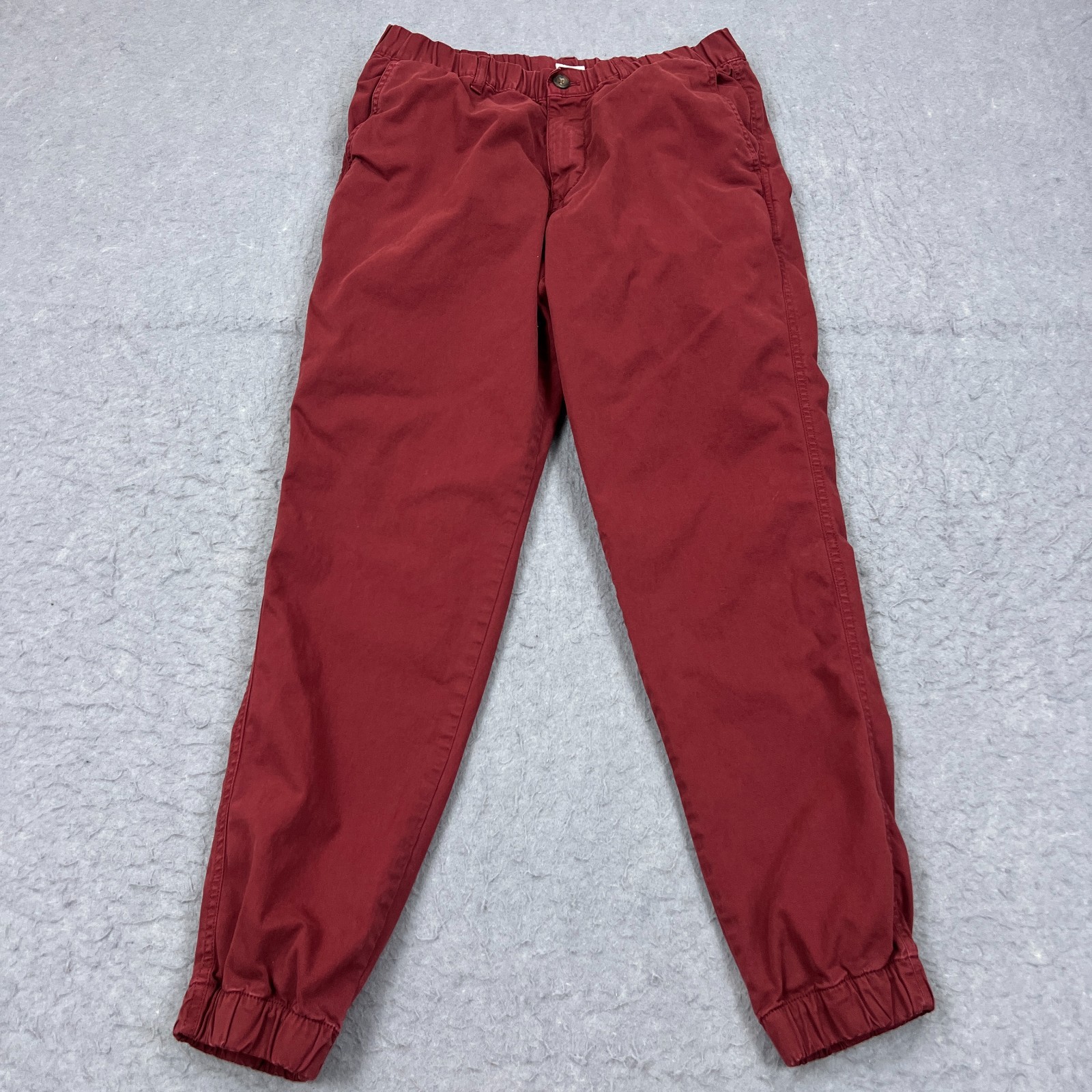 Bearbottom Stretch Jogger Mens Large Red Canvas Cuffed Chino Outdoor Pants 30x29