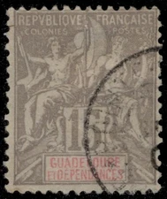 GUADELOUPE 35 - Navigation and Commerce "1900 Grey" (pc21797)