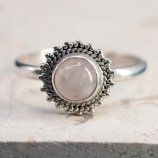 Size 9.5, vintage Sterling silver handmade ring, 925 band with moonstone