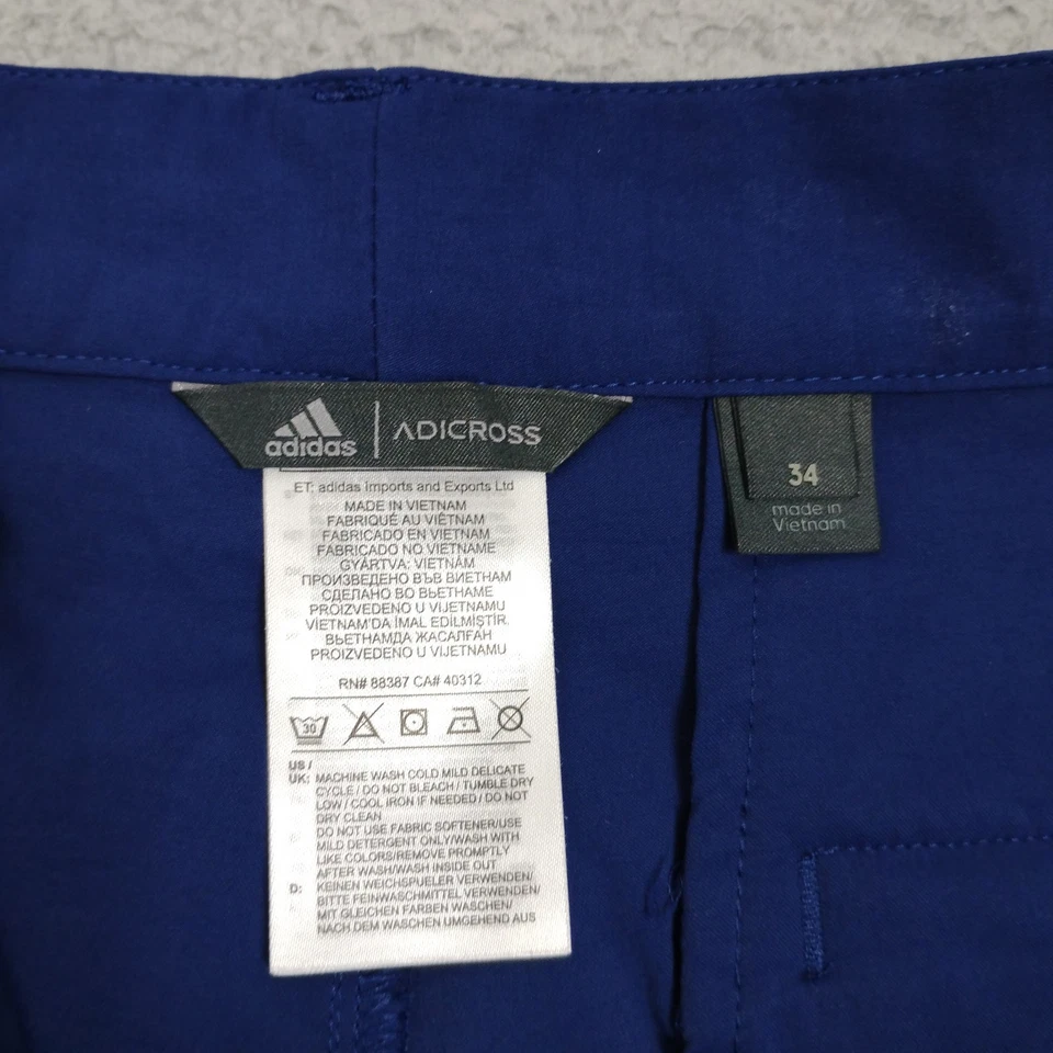 Pantalones Cortos de Golf Adidas Adicross Para Hombres 34 Azul Elastizado 5 Bolsillos Modernos Informales DT3544 Foto 3 de 4