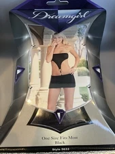 Dreamgirl Sexy Lingerie Mesh Strapless Dress With Ring Detail With Thong-  Black