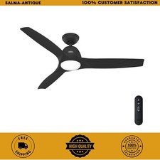 Hunter Triflow 52 LED Ceiling Fan Matte Black Indoor/Outdoor Light Remote