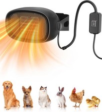 600W Dog House Heater W/ Thermostat Pet Warmer Cold Winter 6.5 Ft Anti Chew Cord