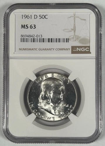New Listing1961 D Franklin Half Dollar Coin NGC MS 63