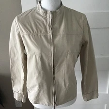 Jil Sander Jacket Short Beige Designer Luxury Germany SZ 36 US 6 Zipper