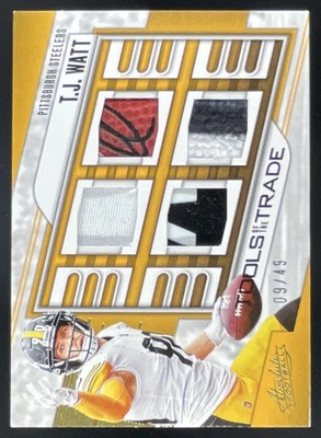 2023 Panini Absolute Tools of the Trade Quad Prime #TOTT-TJW T.J. Watt MEM /49