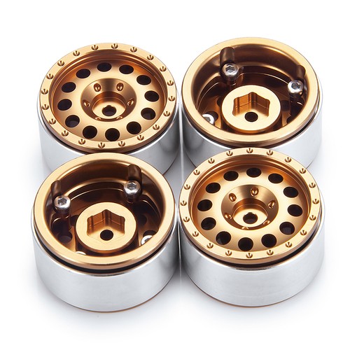1.0 Beadlock Wheels Rims Metal Wheel Hub For 1/24 RC Crawler Car SCX24 Wheels - Picture 3 of 12