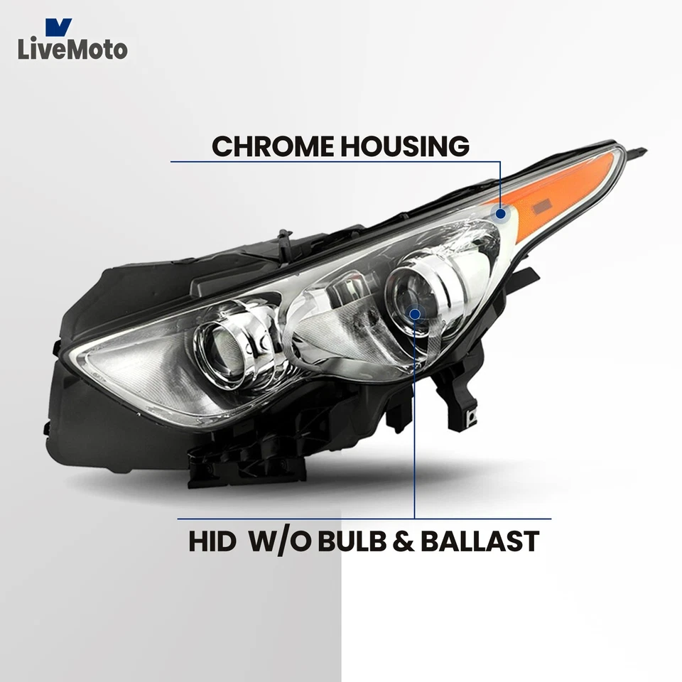 Headlight For 2009-2017 Infiniti FX35 FX50 QX70 w/o Sport Pkg Non-AFS Driver Foto 4 de 4