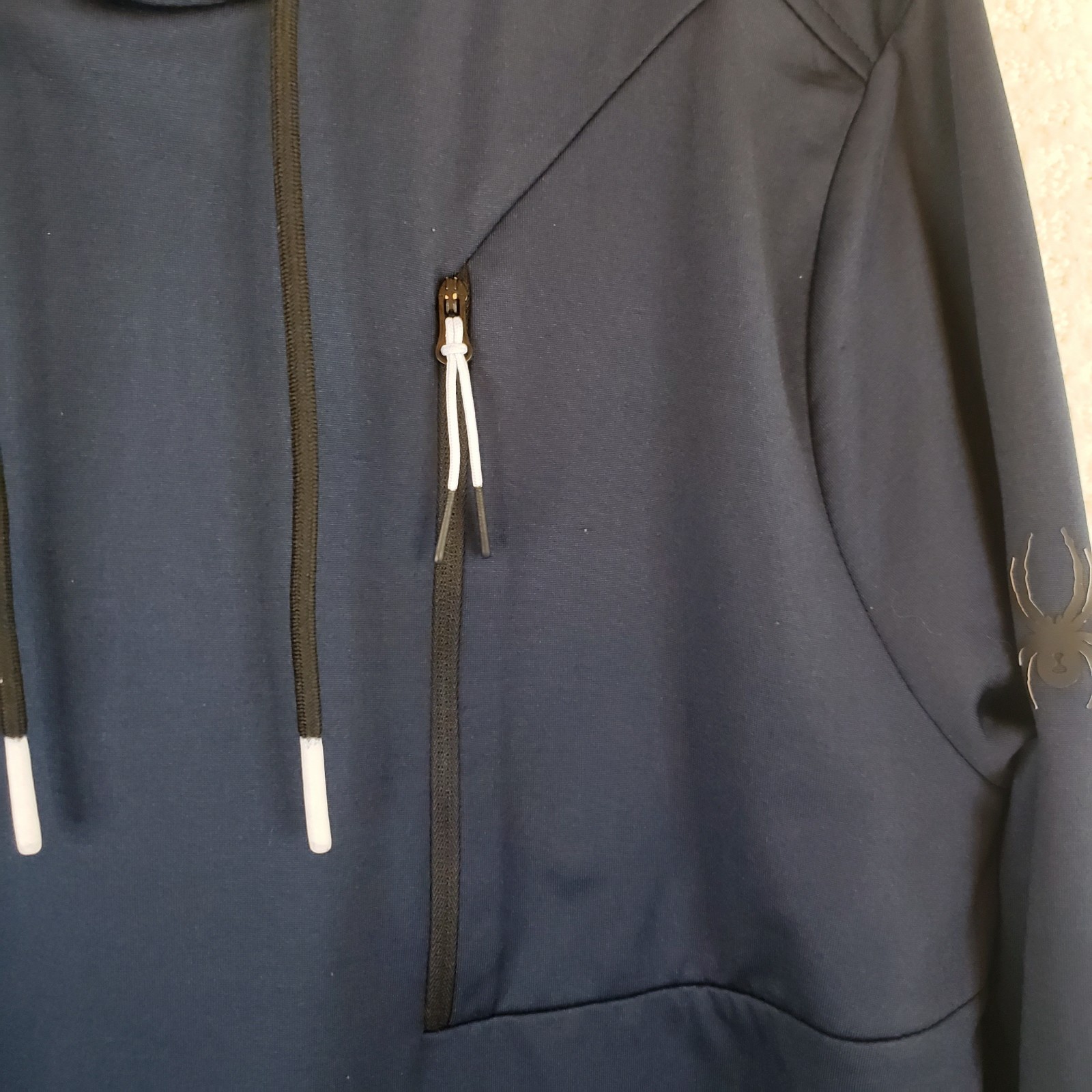 Spyder Pullover Navy Blue Polyester Pullover Hood… - image 4