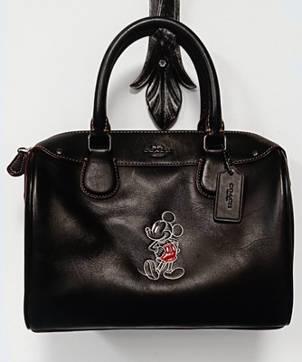 Coach Disney Mickey Mouse Leder Handtasche Schwarz