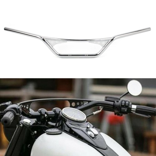 1" Silver Motorcycle Handlebar Drag Z-Bar Fit Harley Bobber Chopper Cafe Racer - Picture 1 of 6