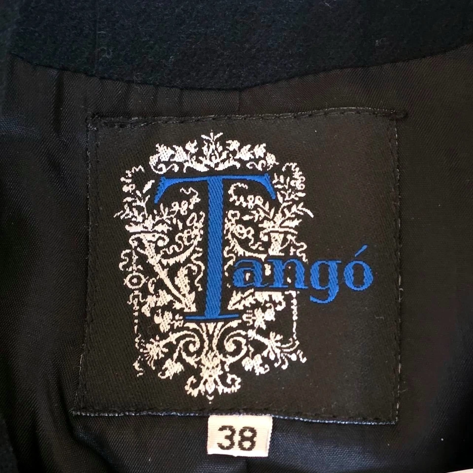 Chaqueta Blazer Tango Negra Adornada Cuello Soporte Botón Frontal Para Mujer Talla 38 Foto 3 de 4