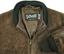 *HOT VINTAGE 70's Men's SCHOTT @ BOMBER GENUINE SUEDE LEATHER BROWN Jacket 40 M