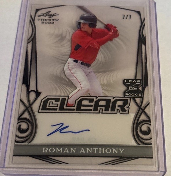 Roman Anthony 7/7 2023 Rookie Leaf Trinity Clear XRC Autographed.