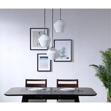 Pendant Frosted Glass Shade Chrome Dining Room or Kitchen Island 3 Light Fixture