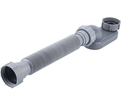 1-1/2 Inch P Trap Flexible Bathtub Shower Drain Pipe Flat P Trap Freestanding