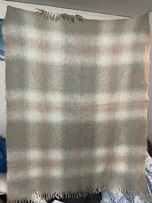 Loch Maree St. Albans Australia pure mohair pastel colors blanket  53  X 66 