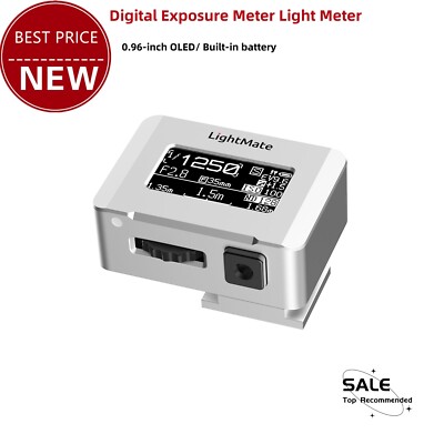 Metal LightMate 2R Film Camera Light Meter 30°FOV High Precision Chargeable