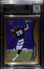 Fred Taylor Signed 1998 Topps Chrome #152 Trading Card Grade 10 Beckett 43875