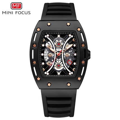 MINI FOCUS Men Rectangle Watch Waterproof Silicone Red Wristwatch Watches Males - Picture 20 of 34