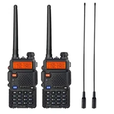 2x Baofeng UV-5R Two Way Radio Handheld Radio Dual Band Walkie Talkie Kit