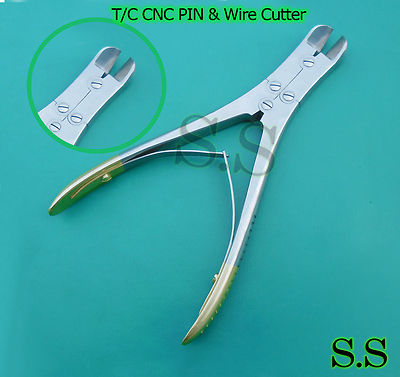 T/C CNC Pin & Wire Cutter Orthopedic Surgical 8.5'' Angled CUTTING CAP 3/32'' MAX