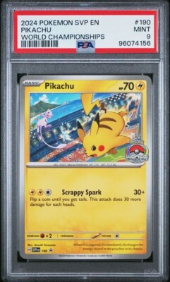 PSA 9 MINT Pikachu SV BLACK STAR PROMOS #190 WORLD CHAMPIONSHIPS Pokemon Card | eBay PSA 9 MINT Pikachu SV BLACK STAR PROMOS #190 WORLD CHAMPIONSHIPS Pokemon Card | eBay