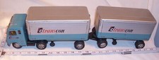 WHITE TRANSCON TANDEM SEMI TRUCK SET TIN FRICTION TOY JAPAN NICE