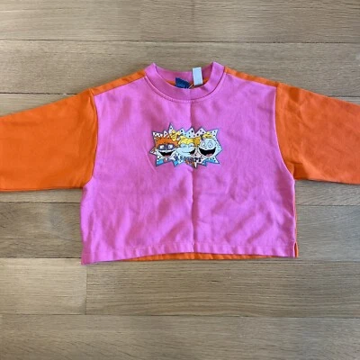NEW Vintage Nickelodeon Rugrats 1997 Viacom Girls Cropped Crewneck XL 14-16 - Image 1 of 4