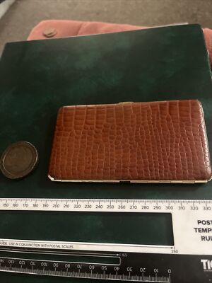 tallent cigarette case Vintage TALLENT BRAND LEATHER & BRASS CIGARETTE CASE