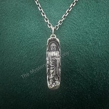 Handcrafted Solid 925 Sterling Silver Amitabha Buddha Yoga Meditation Pendant