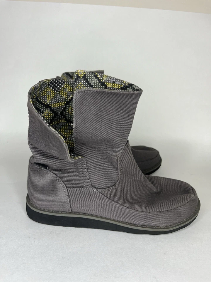 Sanuk Botines Mujer Talla 37 EE. UU. 6 Gris Textil Botines Pull On Foto 2 de 4
