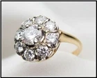 1.30 CT Round Lab-Created Diamond Flower Shape Vintage Ring 14K Yellow Gold Over