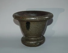 Ceramic mortar, redware, white inclusions, antique, Americana, East coast, USA
