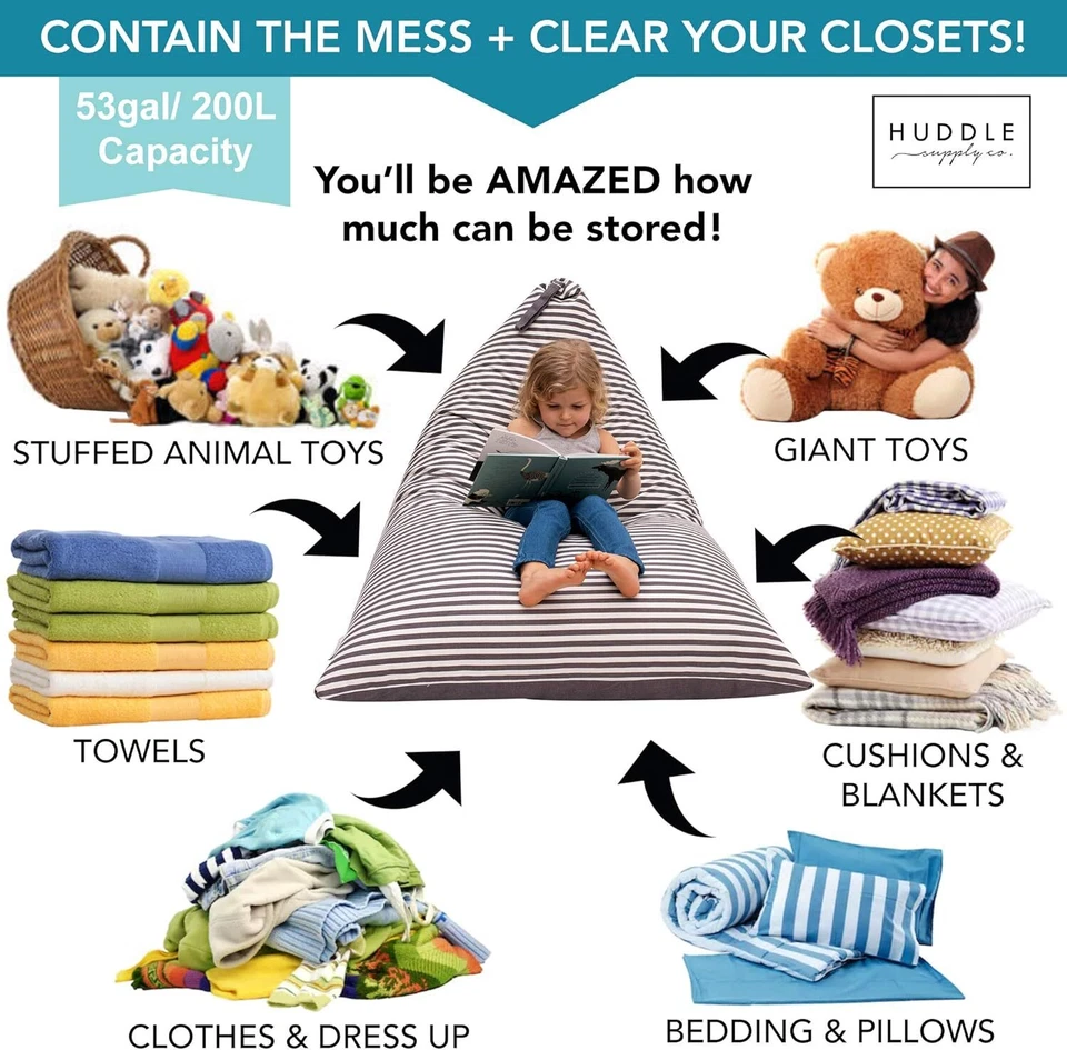 Bolsa de Frijoles de Peluche Almacenamiento Bolsa de Frijoles Extra Grande Silla Almacenamiento Bolsa de Frijoles Silla Foto 4 de 4