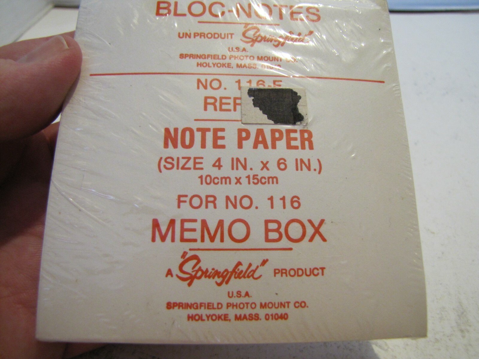 Springfield Paper Copy VTG NIP SPRINGFIELD PHOTO MOUNT CO NOTE PAPER FOR NO. 116 MEMO BOX 4