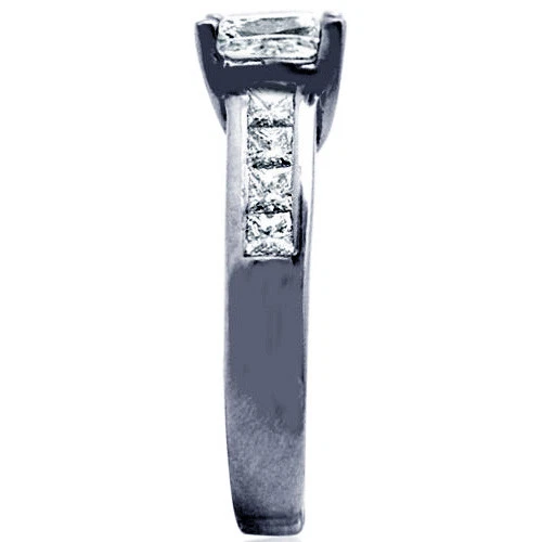 4.00 Carat Princess Cut Diamond Engagement Ring 18k Gold GIA Certified Foto 3 de 4